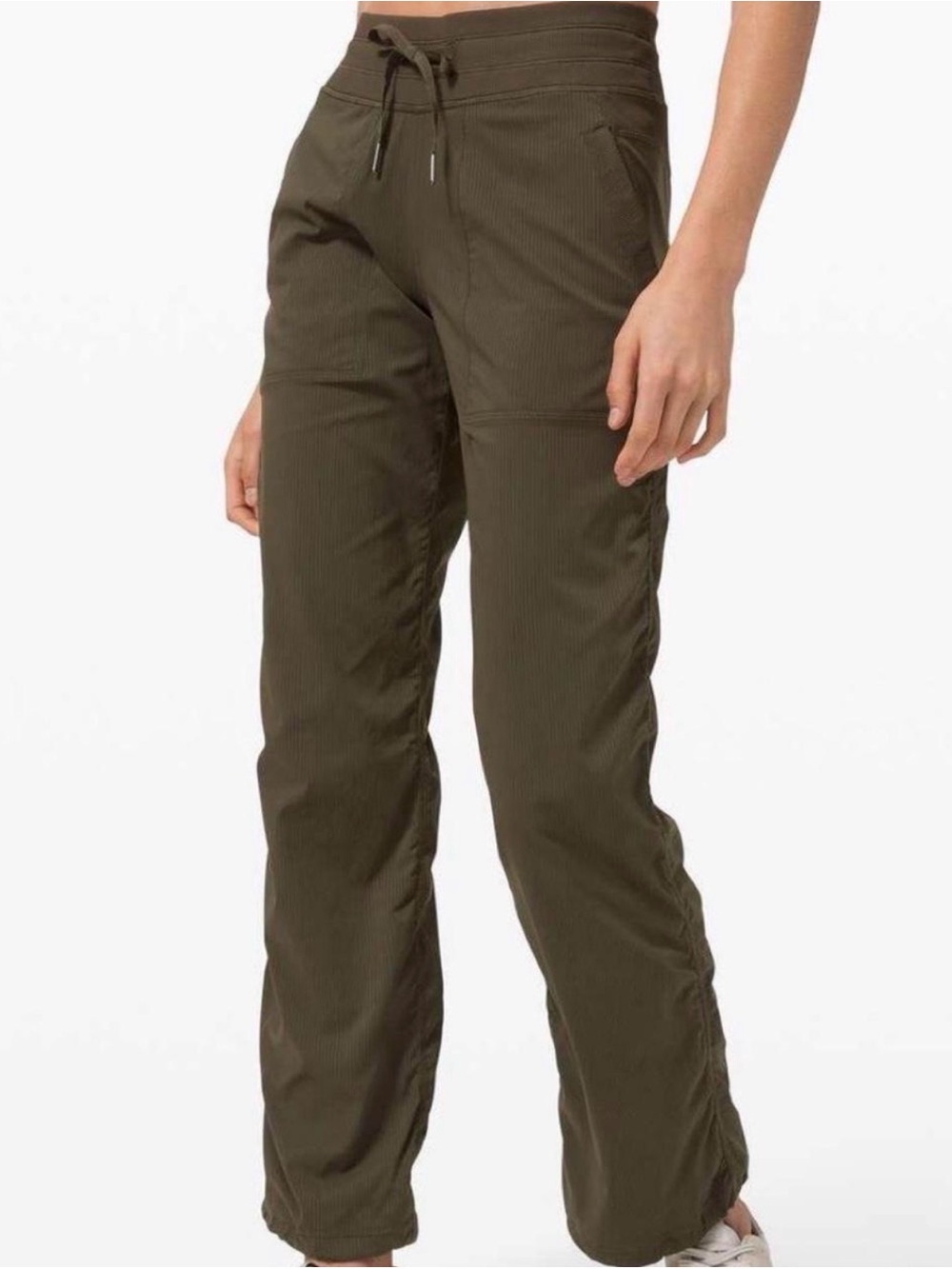 Lululemon Olive Green Drawstring Waist Straight-Leg Pants